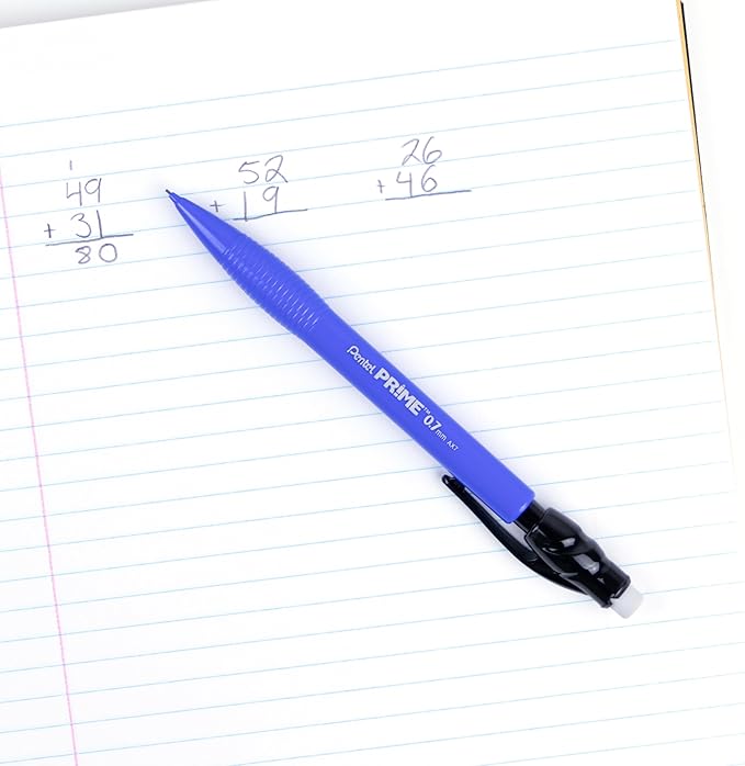 Pentel Prime Mechanical Pencil 0.7mm, Blue Barrel, Box of 12 (AX7C)