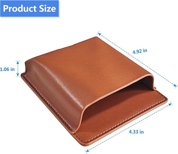 2 pcs Remote Control Holder, Wall Mounted Self-adhesive Leather Hanging Pouch Waterproof Wall Hanging Pouch for Cell Phone Remote Control Office Home School (Brown)