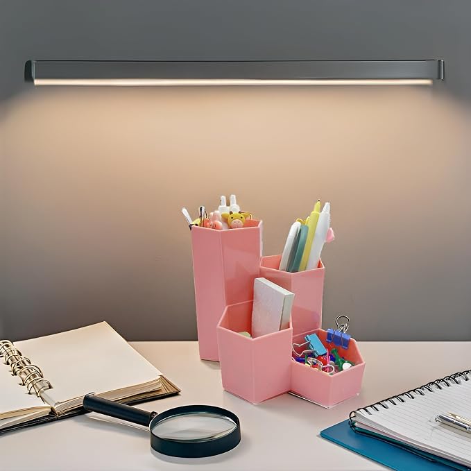 Pencil Organizer Pen Holder for Desk Pens Cup Small Desk Organizer Cute Pen Holder for Office,School and Home (Pink, L-Shape)