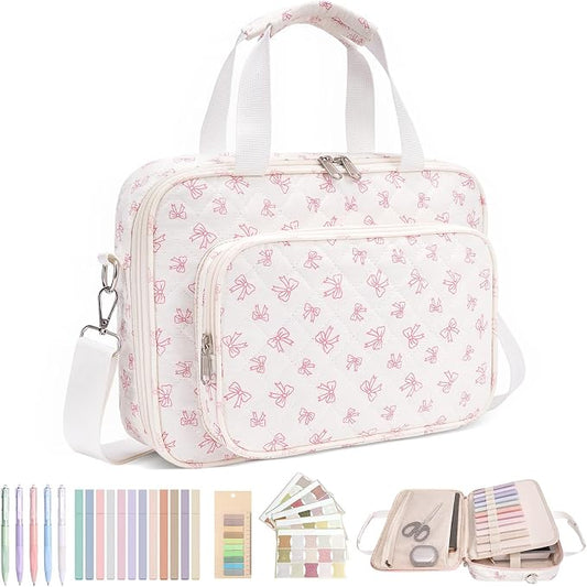 honitty Bible Bag, Bible Cover Case for Women, Quilted Bible Cover with Shoulder Strap, Bible Bags for Women Organizer