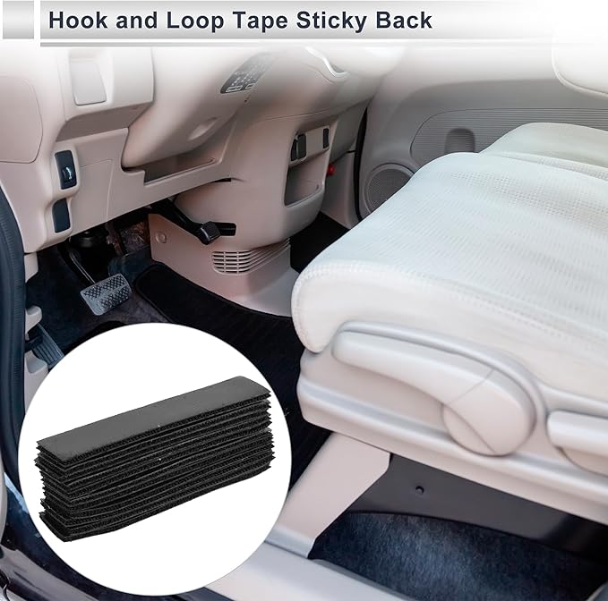 10 Pcs Universal Hook and Loop Tape Adhesive Back Double Sided Sticky-Back Home Office Phone Mount Adhesive Tape 0.79" x 3.94" Black