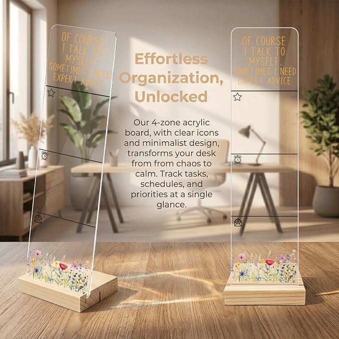 Sticky Note Holder Acrylic Monitor Memo Board Desk Organizers and Accessories Desk Decor Post It Note Holder with 200Pcs Sticky Notes Funny Sarcastic Office Positive Desk Sign