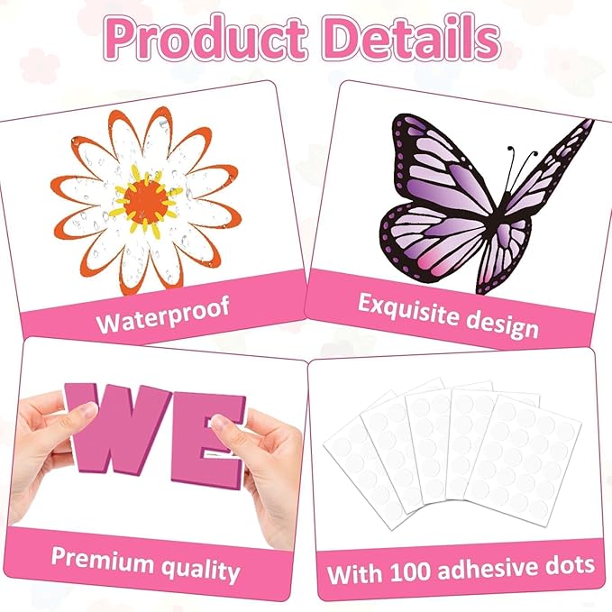 Spring Bulletin Board Decorations Flowers Themed Bulletin Board Set When We Learn We Grow Bulletin Board with 3D Paper Flower Cutouts for Back to School Classroom Wall Decor