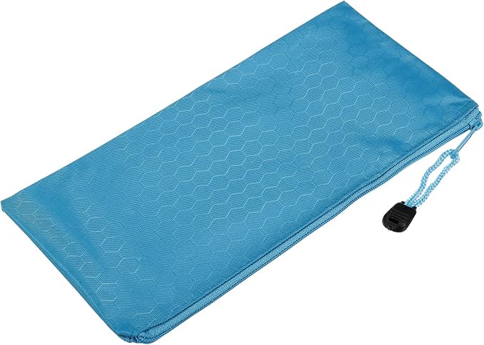 PATIKIL Waterproof Zipper File Bags, 5 Pack A6 Size Document Pocket Storage Organizer Pouch for Travel Office Supply, Sky Blue