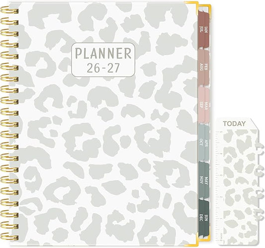 2026-2027 Academic Planner, Large Weekly & Monthly Appointment Book from Jul. 2026 - Jun. 2027, Work Life Daily Hourly Planner with Time Slots, A4 Agenda Organizer for School,Leopard Print, 8.5" x 11"
