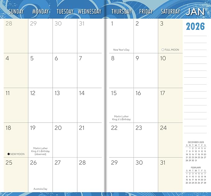 2026 Pocket Planner, 2-Year Monthly Calendar Planner (24-Month): January 2026 – December 2027, Purse Size 6.5" x 3.5", Sun and Sea
