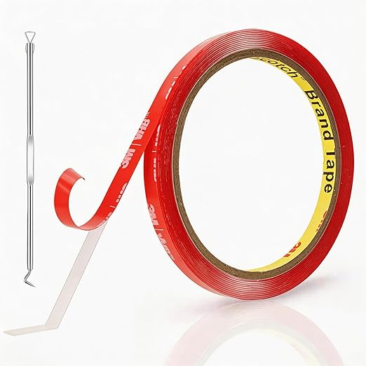 3M Clear Double Sided Tape Heavy Duty Made of VHB 4905 1/4 inch x 10 ft, Ultra Thin Strong Adhesive for Electronics, Glass, Automotive Emblem Mounting