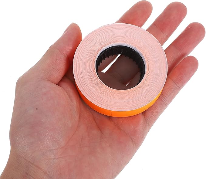 WOONEKY 10 Rolls Double Line 6600 Price Marker Labeler Paper, Orange Price Tags Stickers Roll for Retail Pricing, Sale Labeler Accessories for Grocery and Office Use