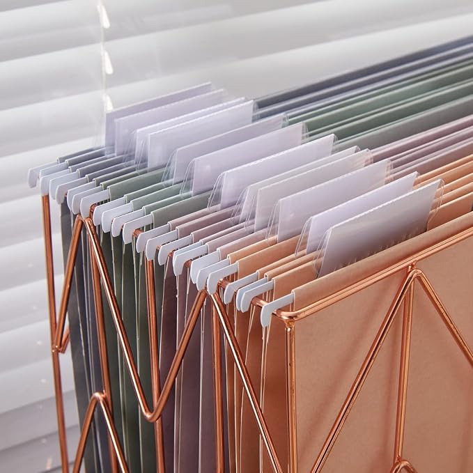 Y YOMA Letter Size - 12 Pack Colored Hanging File Folders Decorative Hanging Folder Cute Pretty File Folder for Filing Cabinet Office Home with 1/5-Cut Adjustable Tabs, Morandi Orange