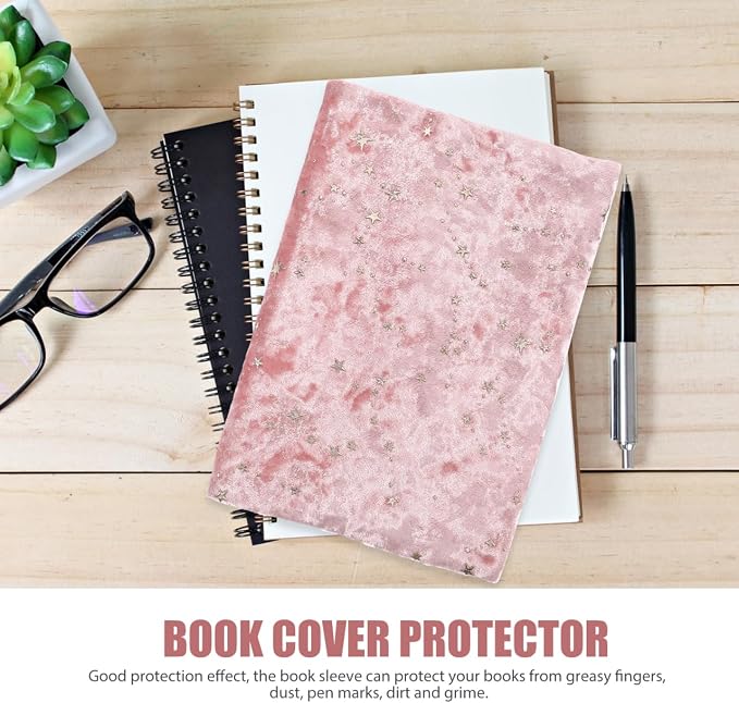 Adjustable Book Cover Sleeve for Hardcover Books - Soft Cloth Book Protector with Vintage - 8.27 X 6.3 Inch Jacket for Notebooks Journals Bibles Office and School Use