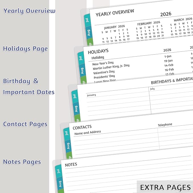 Appointment Book 2026-2027 - Appointment Planner with Weekly ＆ Monthly Spread, Jul 2026 - Jun 2027, 8.5’’ x 10.5’’, Large, 15 Minute Increments, 2026-2027 Daily Planner with Pockets, Tabs, thick paper