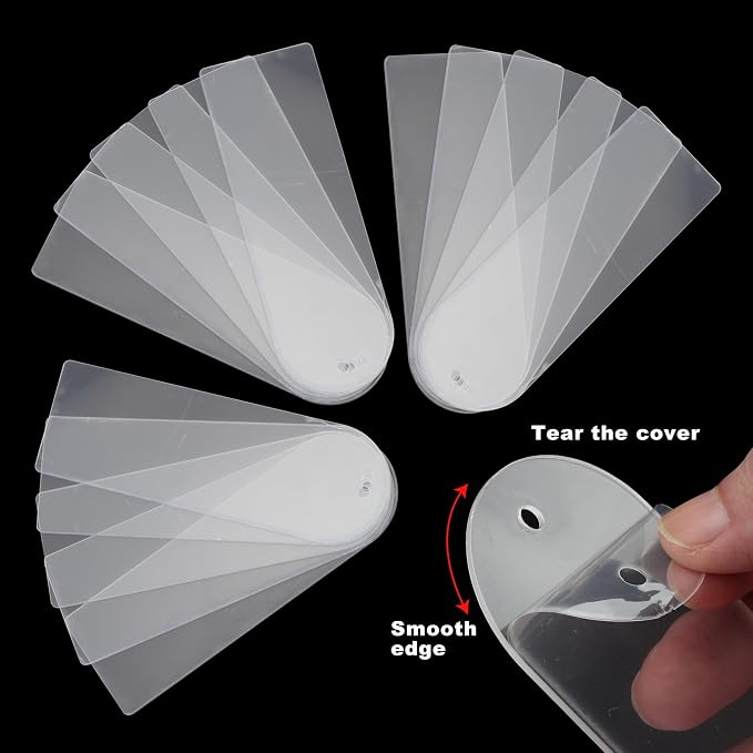 Acrylic Bookmarks Blanks Bulk 50PCS Semicircle Clear Bookmark Plastic Blank 25 Sets with 5 Color Tassels for Vinyl DIY Craft (5.9 * 2.0 inch)