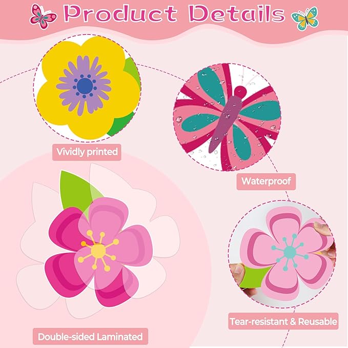 Spring Floral Bulletin Board Bloom Your Own Way Bulletin Board Decorations Inspirational Floral Butterfly Paper Cutouts for Summer School Office Home Nursery Chalkboard Wall Door Supplies