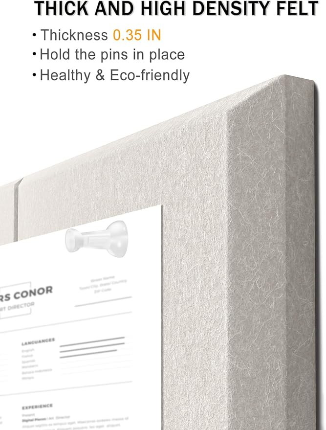 Hsurbtra Large Cork Board for Wall 47 x 36 Inch, 12 Pack Felt Bulletin Notice Board with Pushpins for Office Home School Farmhouse Wall Decor, Beige