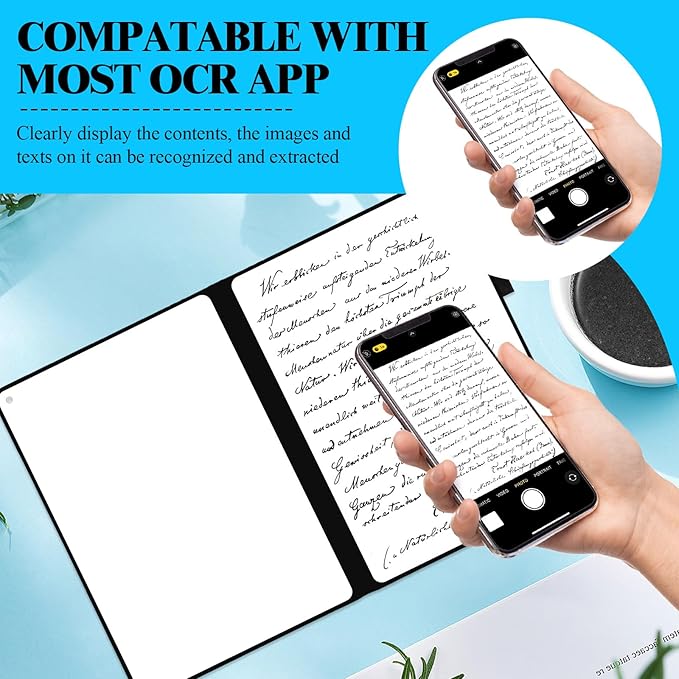6-Sided Magnetic Dry Erase Notebook, 9 x 12in Portable White Boards Dry Erase, Foldable Whiteboard Reusable Notebook, Dry-Erase Notebooks with 6 Dry-Erase Pens, School, Office, Meetings