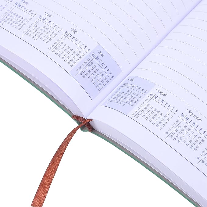 UPKOCH 2026 Daily Schedule Planner A5 Green Hardcover Appointment Book for Office and School with Weekly to Do Organizer