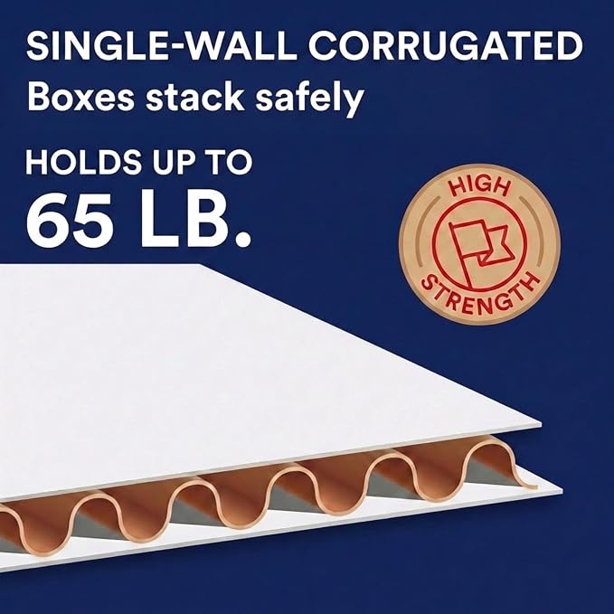 BOX USA Boxes with Lids and Handles (36-Pack) - File Storage Boxes for Office Supplies, Book Storage, Moving, and Packaging, Fits Letter and Legal Paper, Removable Lid