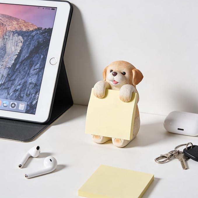 Dog Pop-Up Sticky Note Dispenser with 100 Sheets 3 x 3 Inch Notes, Handmade Resin Dog Desk Decor for Office, Home & Classroom, Gift for Teachers & Coworkers - Labrador