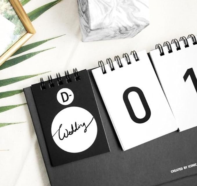 DEAD SKIN D-Day & Perpetual Calendar – 48 Sheets with Transparent Stickers, Black Design, Mark Anniversaries and Special Dates