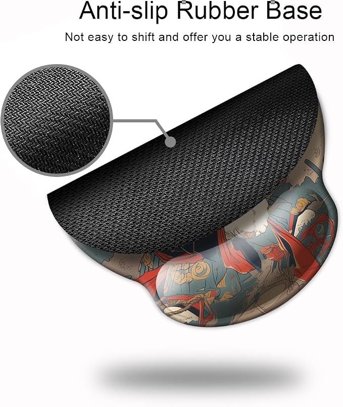 Ergonomic Mouse Pad with Wrist Support,Mouse Pad with Wrist Rest,Relieve Wrist Pain Mousepad Non-Slip Rubber Base,Mouse Pads for Desk,Computers,Laptop,Office,Home,Accessories Cute Cat