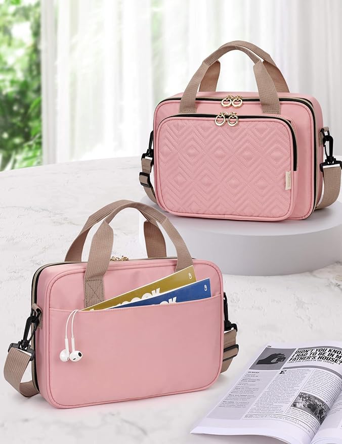 Bible Cover Case for Women, Large Bible Bag Carrying Case with Shoulder Strap, Bible Study Supplies Bible Journaling Kit Book Carrying Case with Bible Highlighters Tabs