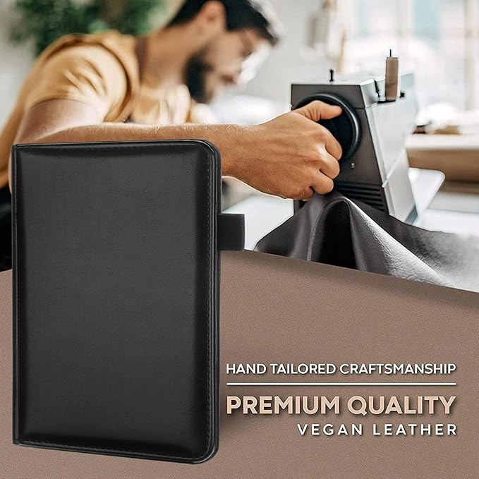 A5 Padfolio Business Portfolio Folder,Junior Size Document Folder Organizer, Padfolio with Interior Pocket and Pen Loop, 5 x 8 Writing Pad Included