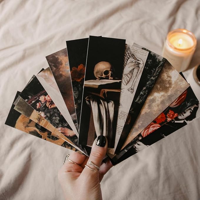 14Pcs Dark Academia Bookmarks, Gothic Fine Art Bookmark, Aesthetic Bookmarks Bulk, Cool Double Sided Book Marker Gifts for Women Men Students Teachers Book Lovers Reading