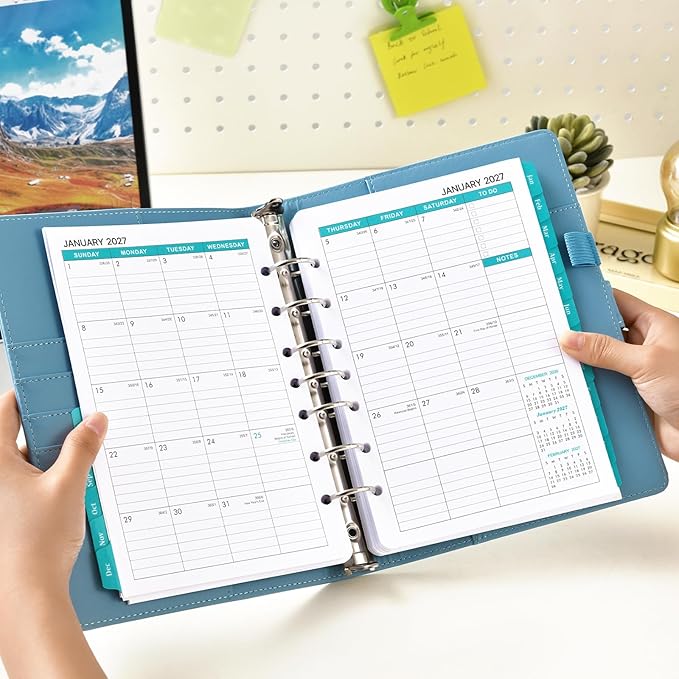2026-2028 Monthly Planner Refill - Planner Inserts with 7-Hole Punched, 5-1/2" x 8-1/2", Runs from July 2026 to June 2028, Two Pages Per Month, Monthly Calendar with Monthly Tabs