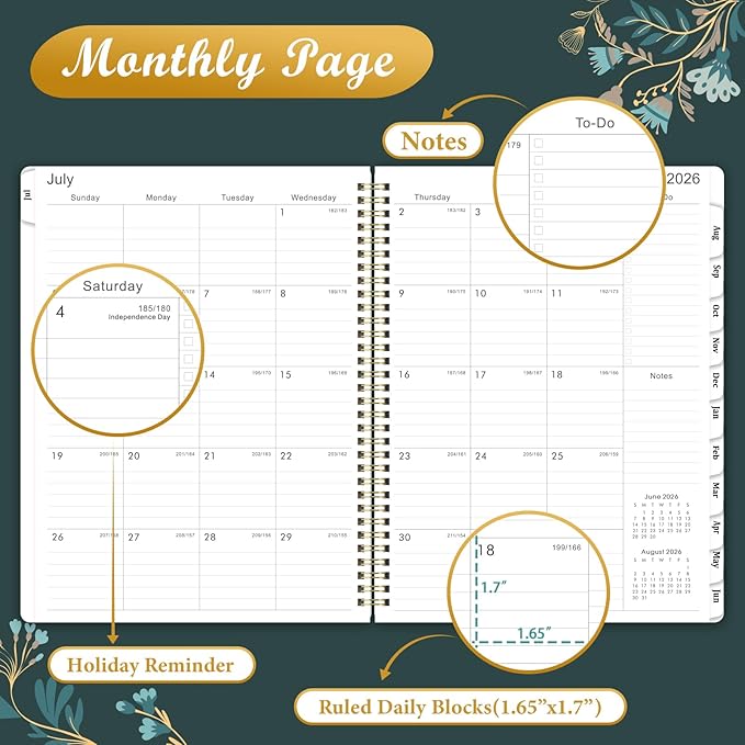 Planner 2026-2027 - Academic Planner 2026-2027, Planner Weekly and Monthly, Jul 2026 - Dec 2027, 8.5" x 11" Planners Calendar with Tabs & Pocket, Flexible Cover, Twin-Wire Binding