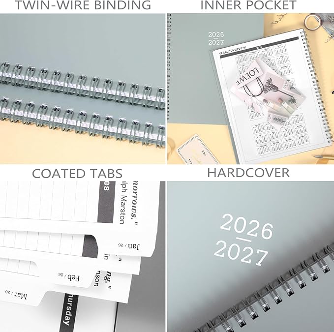 Monthly Planner 2026-2027 - 24 Months Planner 2026, January 2026 - December 2027, 9 x 11 Inch, Monthly Calendar With Tabs, Ample Writing Blocks, Good for School, Home and Office Planning, Coboll