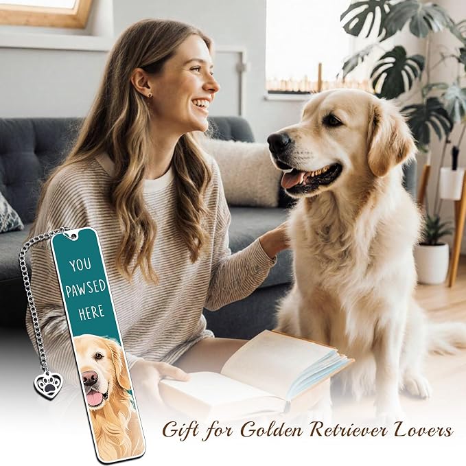 Golden Retriever Gifts for Women Men, Gift for Golden Retriever Lovers Owners, Fathers Day Dog Dag Gifts for Men, Book Club Gifts for Dog Lovers Kids, Reading Accessories for Book Lover Bookish Nerd