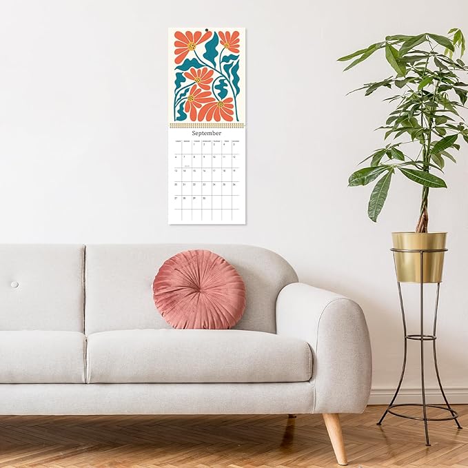 JAPBOR Aesthetic Floral Design Calendar - 2PCS 2026 Abstract Flower Wall Calendar, 12 Months Hanging Planner with Thick Paper, Floral Themed Weekly Monthly Organizer for Home Office Living Room (14" x 11")