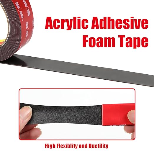 Double Sided Tape Heavy Duty, Waterproof Mounting Foam Tape, 16.5ft Length, 1.18in Width, High Temperature Resistant Adhesive Tape for Car, LED Strip Light, Office Decor, Uses VHB 5952 Raw Material