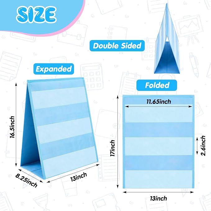 Faccito Bookmark Display Stand, Double Sided Portable Holder for Bookmarks, Blue Desktop Display Rack for Craft Fairs, Spring Markets, Vendor Booths