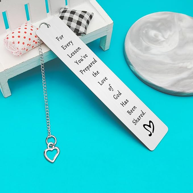 Bookmark Gifts for Sunday School Teacher Bible Teacher Appreciation Gift Religious Teacher Gift Christian Gift for Teacher End of Year Christmas Birthday Thank You Gift for Teacher