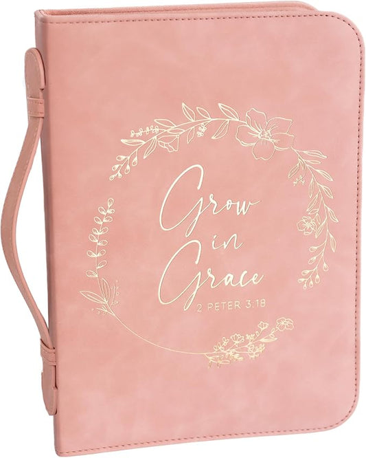 Bible Cover Case for Women - Minimalist Design Debossed Bible Case, Large Bible Covers for Women – Bible Accessories (PinkGold)