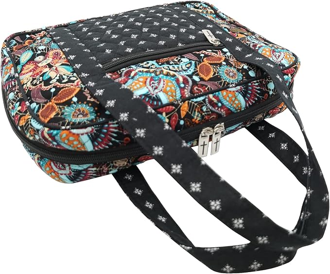 DIWI Quilted Bible Cover Extra Large Sizes 11.25 X 8.25 X 2.75 Inches Bible Tote Good Book Case (XL, C2 Jungle Secret)