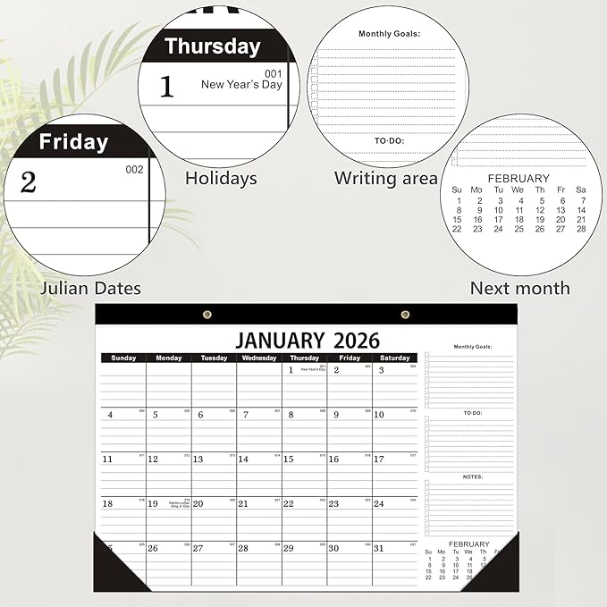Desk Calendar 2026-2027,Calendar 2026-2027-18 Months-12x17 in,January 2026 to June 2027,Calendar 2026,Calendar 2026-2027 Perfect for Your Home,School or Office.