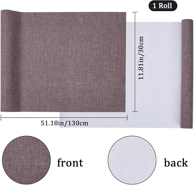 CRASPIRE 51 x 11.8 Book Cloth Books Binding Coffee Color Linen Fabric Surface Paper Backed Bookcover Densely Woven Cloth Books Album Scrapbooking Archival Covering Protector Bookbinding Supplies