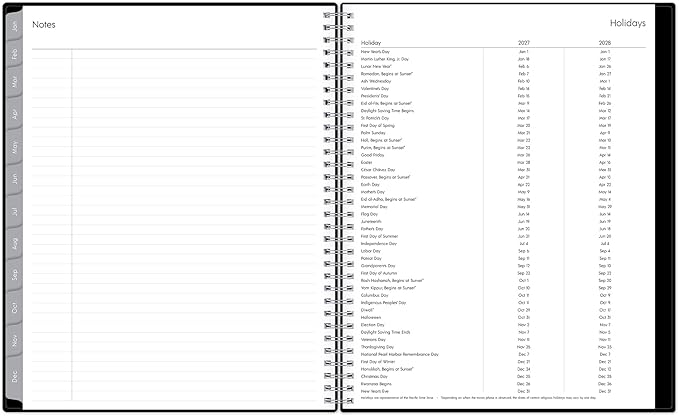 Blue Sky 2027 Weekly and Monthly Planner Calendar, Includes January 2027 - December 2027, 8.5" x 11", Flexible Cover, Wirebound, Laminated Tabs, Storage Pocket, Enterprise