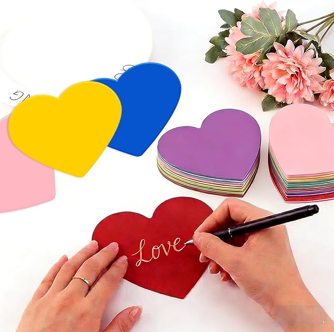 72 Pcs 5.5 Inch Large Heart Paper Cutouts, 9-Color Assorted Heart Shape Die Cut for Bulletin Board Decor,Classroom Wall, Valentine's Day, Mother's Day Decorations, Teacher School Supplies, DIY Crafts