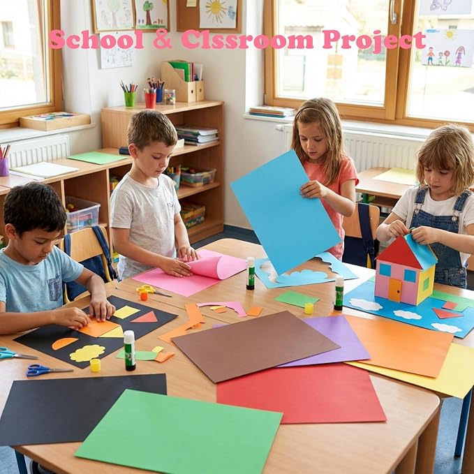 VinTS 50 Pcs Colored Poster Boards,11.7x16.5 Inches 10 Assorted Color Poster Board Paper 220g Bright Poster Board Bulk for Back to School Arts, Classroom Crafts, Exhibits and Notices