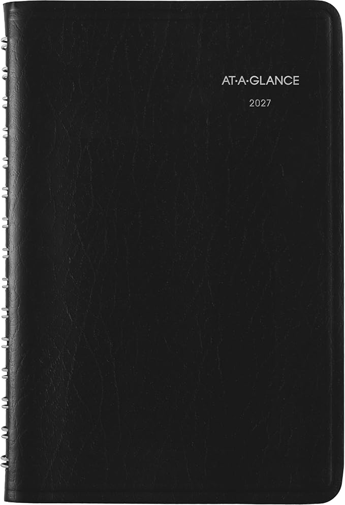 AT-A-GLANCE 2027 Planner, Daily, 5" x 8", Open Scheduling, DayMinder, Black (SK460027)