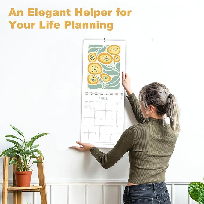 Guasslee Wall Calendar 2026-2027, Vertical Calendar Wall 2026, 13-Month Aesthetic Calendar From 2026 Jun-2027 Jun, 28" X 11" Monthly Planner Wall With Thick Paper, Floral Design for Home Office