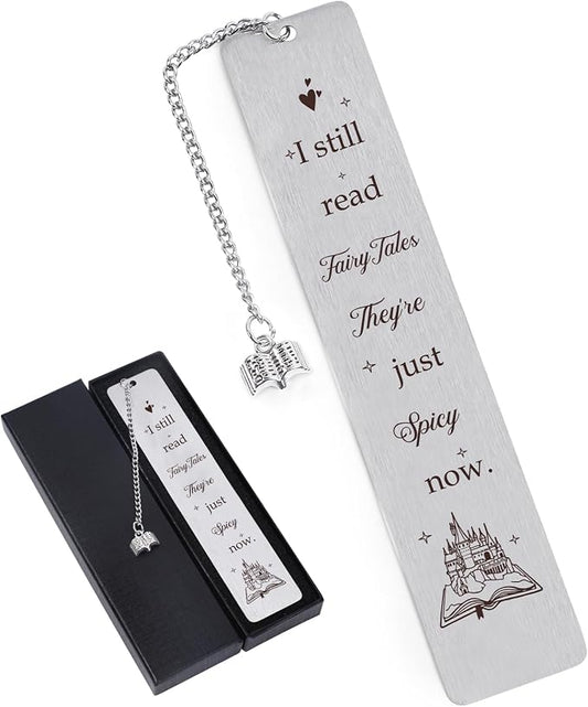 Fairytales Metal Bookmark Gifts - Spicy Funny Bookmarks for Book Lovers Women Girls, Beautiful Book Mark with Pendant, Unique Halloween Thanksgiving Christmas Graduation Gift