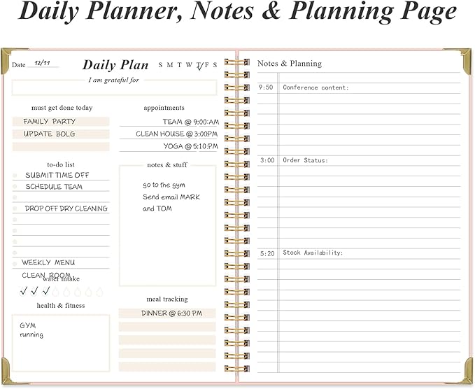 To Do List Notebook - Aesthetic Daily Planner to Easily Organize Your Tasks And Boost Productivity - Undated Planner for School or Office Supplies, 5.8" x 8.5", Pink