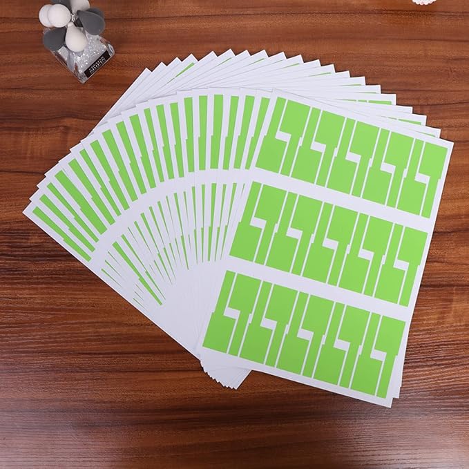15pcs p Shape Cable Labels Blank Stickers for Easy Identification Organization Tear Resistant Tags for Networking Cables Yellow Green