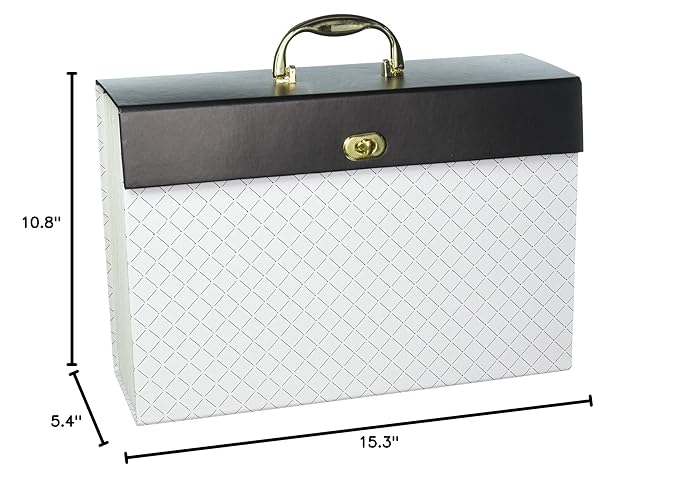 U Brands Modern-Noir Expandable File 19 Pocket, White (201A0206)