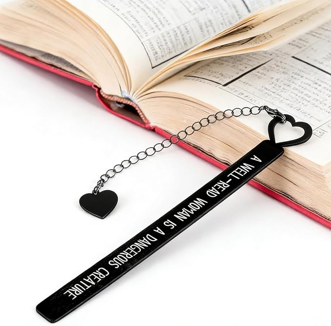 Funny Bookmarks for Book Lovers, Cute Black Stainless Steel Metal Bookmarks for Women, Readers,Writers,Dark Romance Reading Gift for Her, Best Friend, Teacher, Men, Student, Bookworm