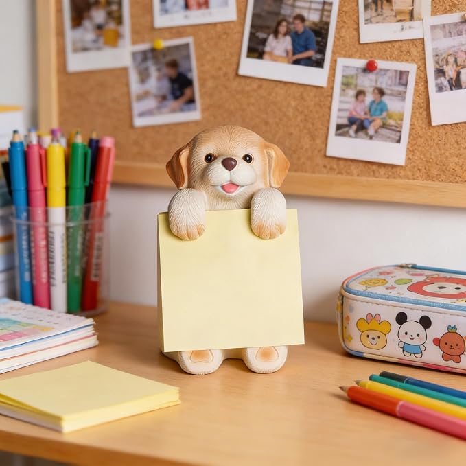 Dog Pop-Up Sticky Note Dispenser with 100 Sheets 3 x 3 Inch Notes, Handmade Resin Dog Desk Decor for Office, Home & Classroom, Gift for Teachers & Coworkers - Labrador
